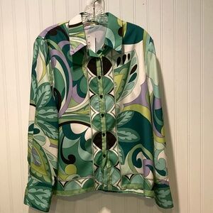 Sunday Up Y2K Geometric Print Blouse Size Small
